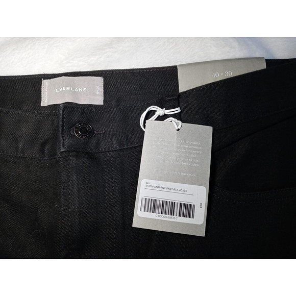 Everlane Black The Skinny Jean 5 Pocket Cotton Elastane Mens Size 40x30 NWT - Picture 4 of 10